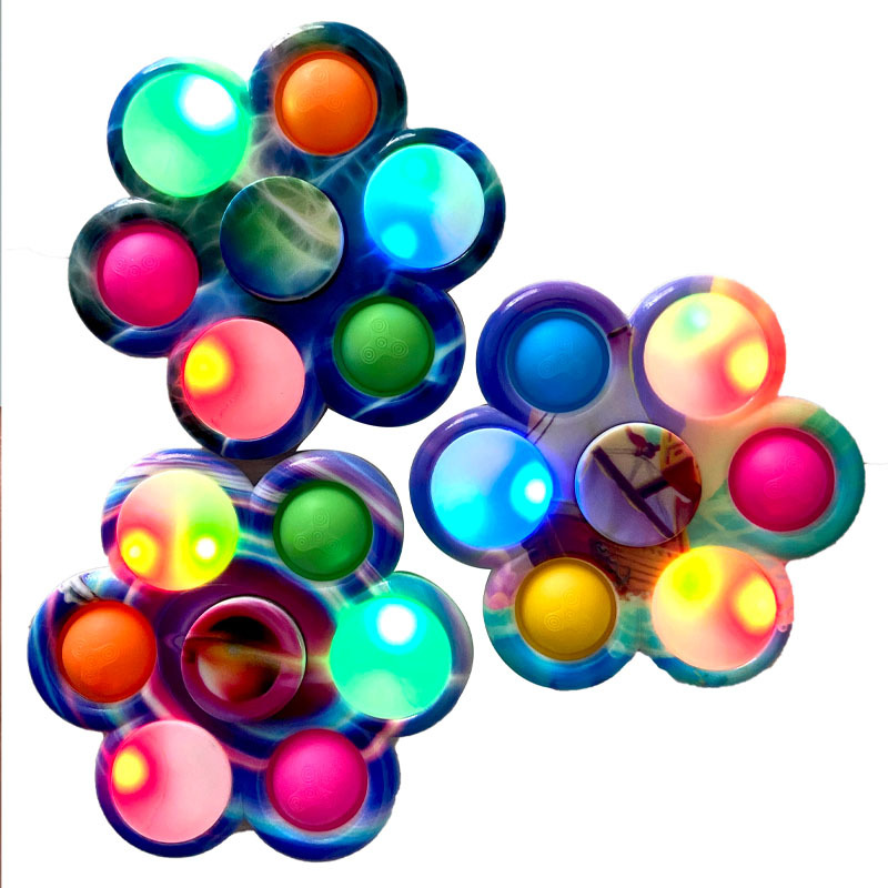 Cross-border exclusive Bubblele luminous fidget Spinner POP Night Light Stress-relieving LED Light style fidget Spinner toy gift Item Picture