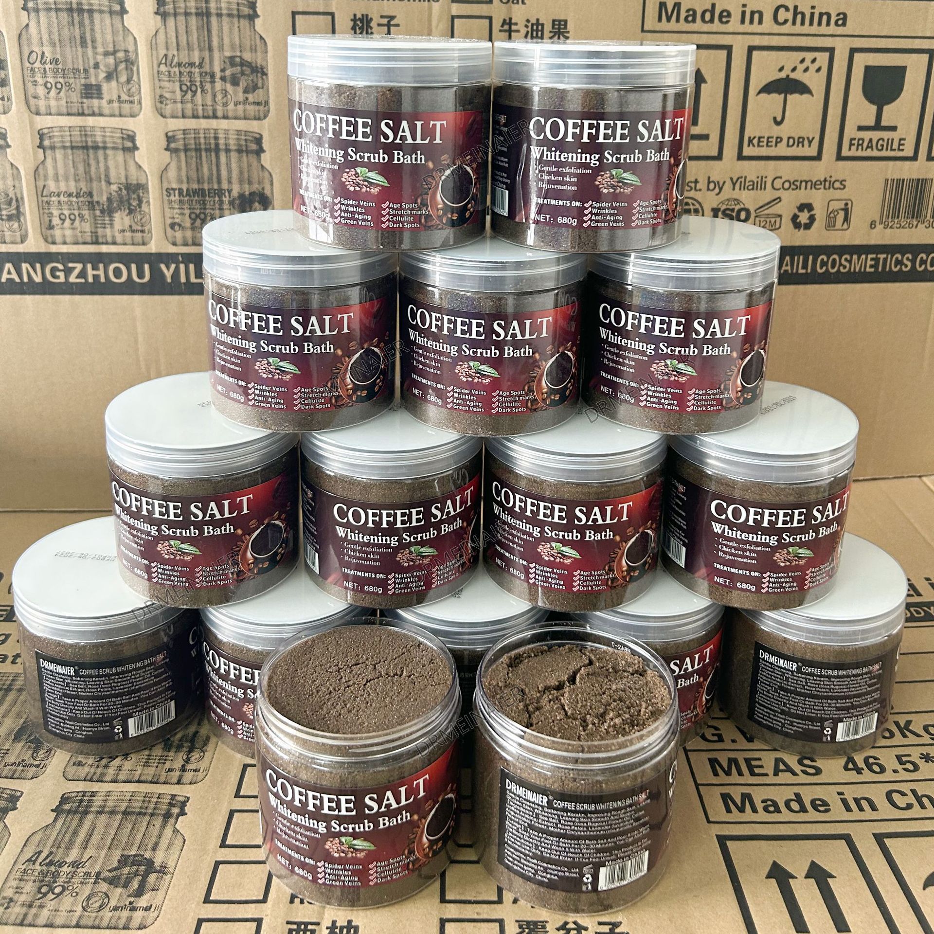 Cross-border exclusive Coffee Scrub bath salt, Sea salt Deep cleansing, Exfoliating scrub bath Coffee Scrub details Picture