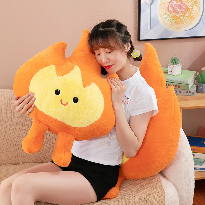 Douyin's same style small flame plush toy, creative flame pillow, funny flame waist cushion, company event props Application Scenario