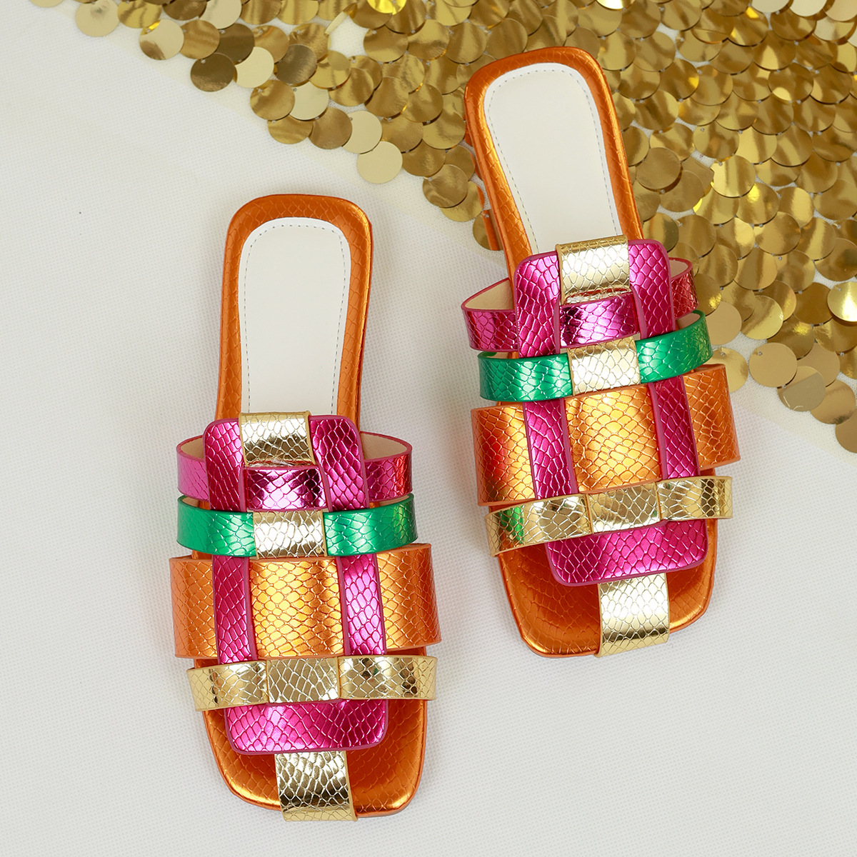 New summer fashion women 's flat slippers in large size 202 for cross-border trade, Africa slippers Application Scenario