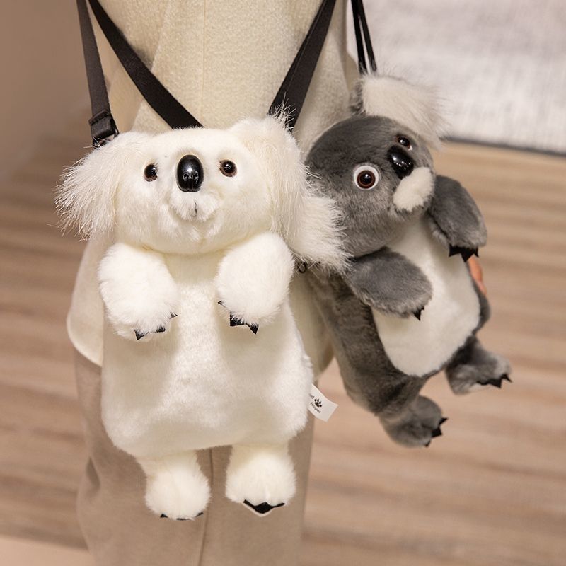 Cross-border simulation tiger crossbody bag, koala, panda, raccoon backpack, plush toy, children's doll, zoo style Specification drawing