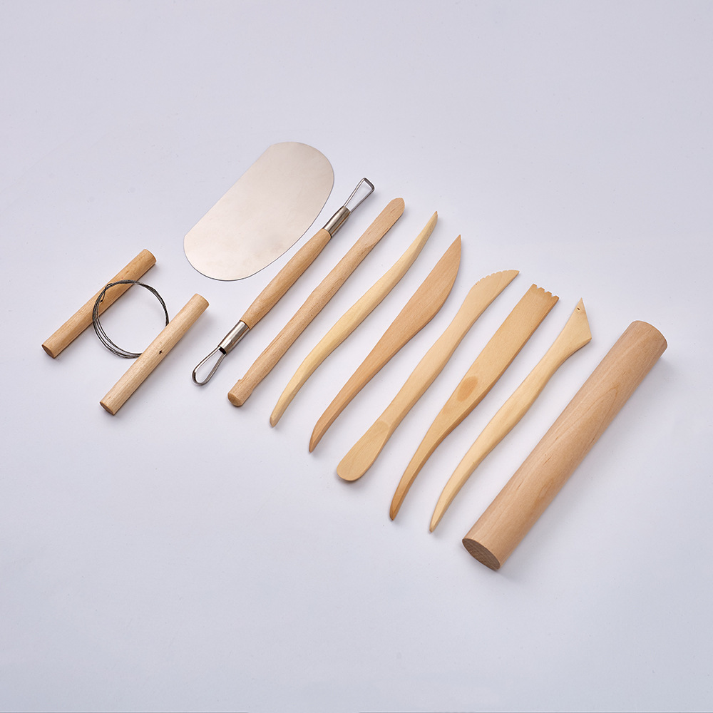 Cross-border Amazon 10-piece set of clay tools, clay sculpture tools, painting, throwing, cutting lines, diy clay carving and engraving knives details Picture