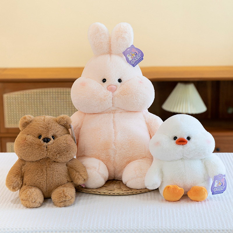 Cute little duck figurines, adorable bear soothing dolls, girls' bed sleeping cushions, and claw machine dolls full figure