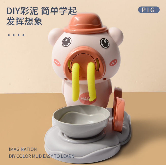 Cross-border colored clay noodle machine mold set, a handmade pressed clay and plasticine educational toy for children in kindergartens details Picture