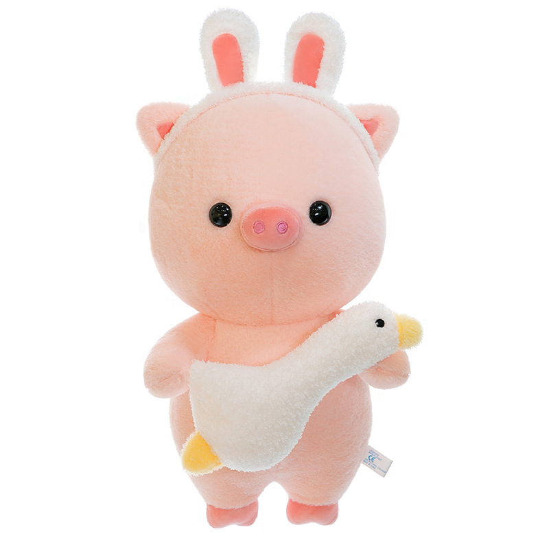 Cartoon goose hugging pig doll plush toy, creative piggy doll, children's sleeping pillow, birthday gift Item Picture