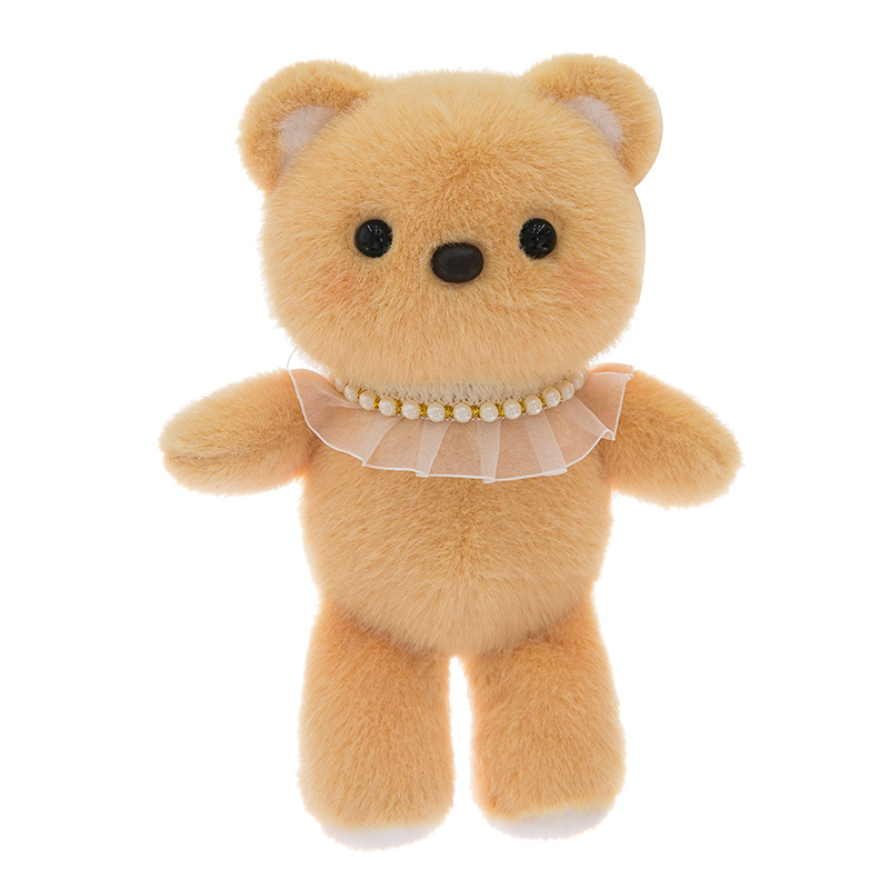 New cute pearl necklace, raccoon plush toy, little rabbit doll, soothing doll, Run Run Run Table companion series Item Picture