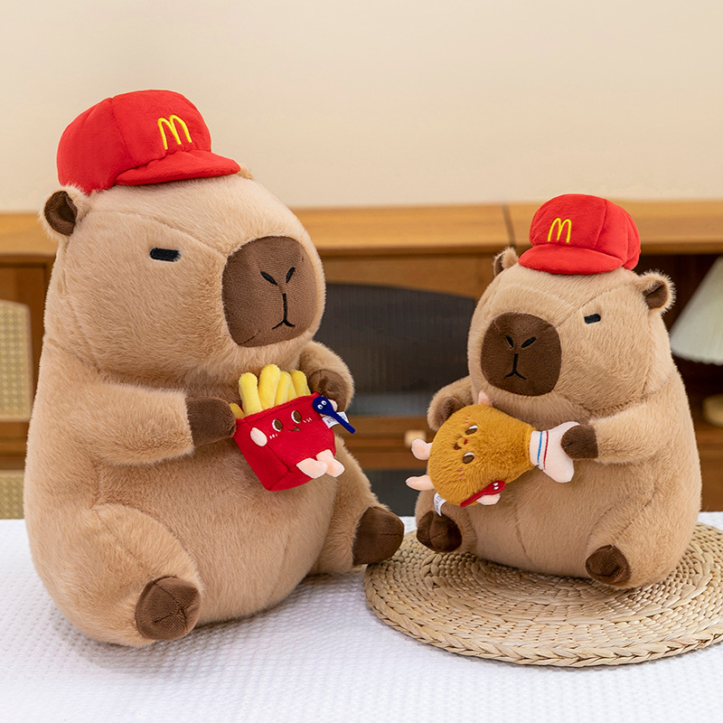 New Capibara Capybara cute and ugly doll, hamburger Capybara pillow, sleeping doll, plush toy for girls as a gift full figure