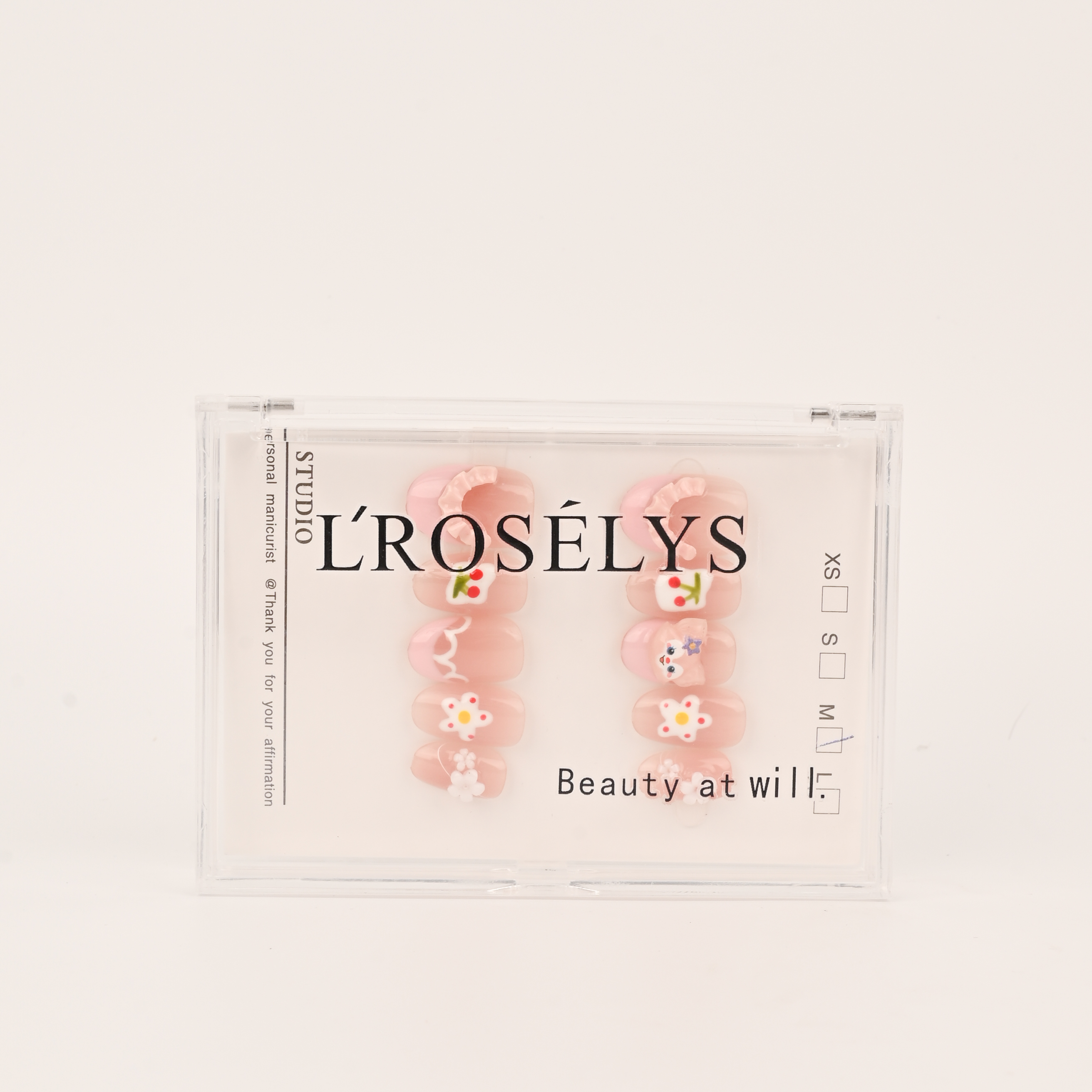 爆款甜美蕾丝蝴蝶结穿戴甲甲片温柔气质美甲可爱少女心美甲成品细节图