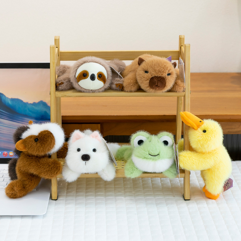 New cute and prone West Highland plush doll Dingdang series Little Horse magnetic fridge magnet car decoration doll full figure