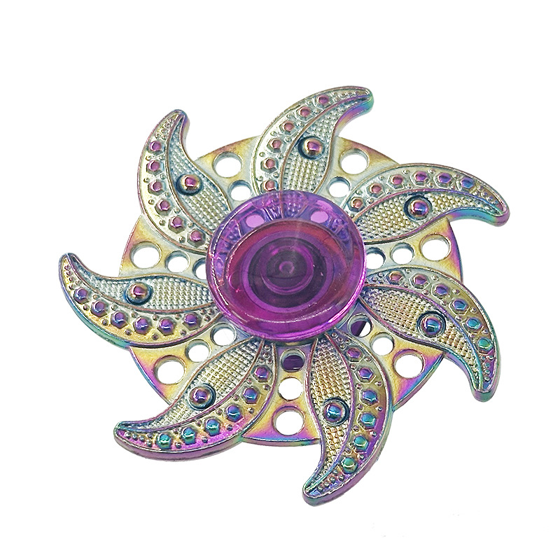 Alloy tip spinner stress-relieving toy, rotating colorful metal finger spinner, a children's finger stress-relieving wonder details Picture