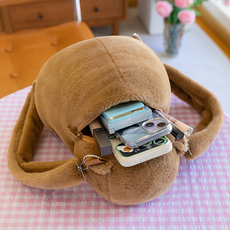 New cross-border Capibara Capybara bag, plush toy doll, cute cartoon girl backpack, Capybara details Picture