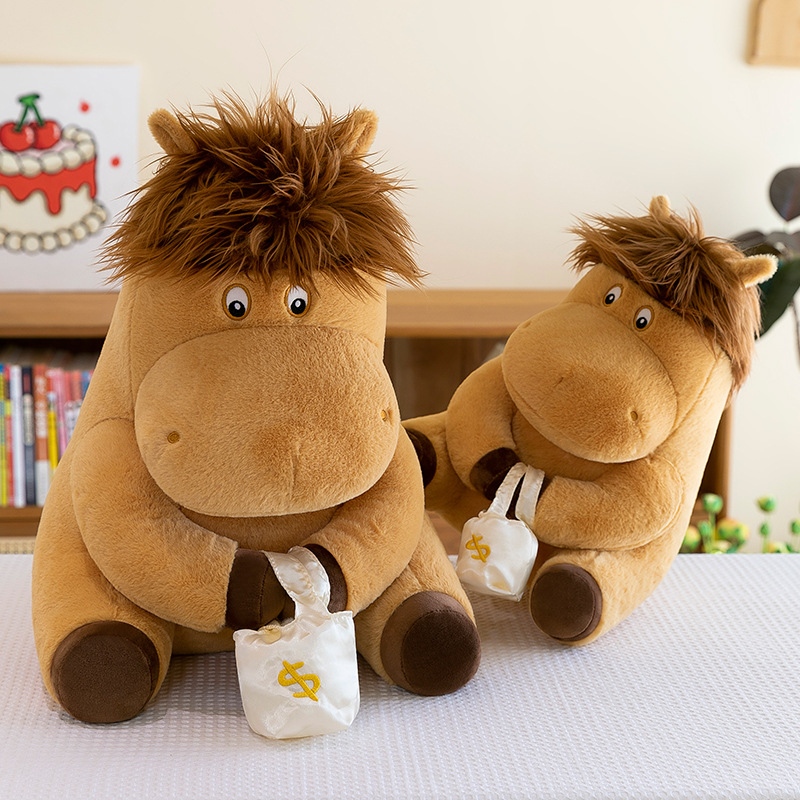 Cross-border cute and naive working horse style plush toy creative birthday gift Valentine's Day doll exchange gift Specification drawing