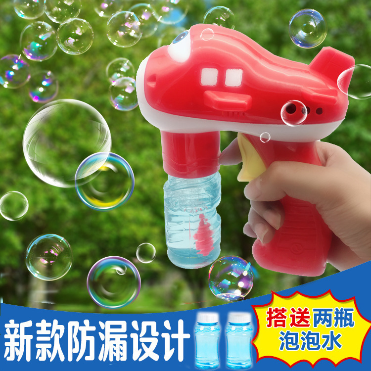 Free shipping cartoon hand-pressed inertial light bubble gun bubble toy inertial light new style toy wholesale in Chenghai Application Scenario
