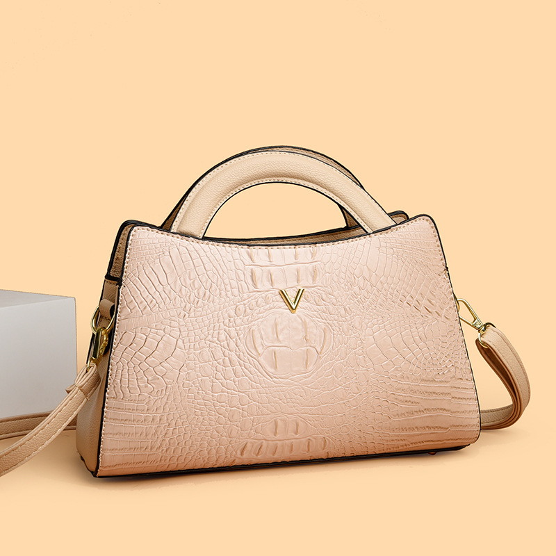 Fashionable crocodile print bag for women 2025, a new foreign trade women's bag. Trendy embossed single-shoulder bag for women, a high-end feel details Picture