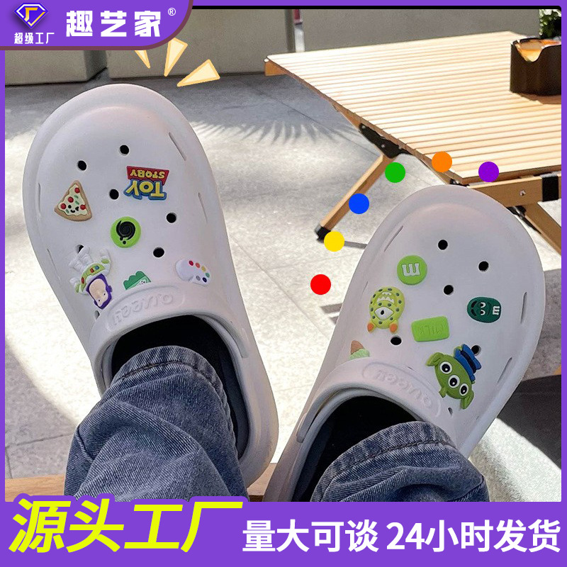 Baotou Cave slippers for women, summer poop feeling, cartoonish and cute, home use, anti-slip cooling slippers for indoor bathing, worn outside, 267 details Picture