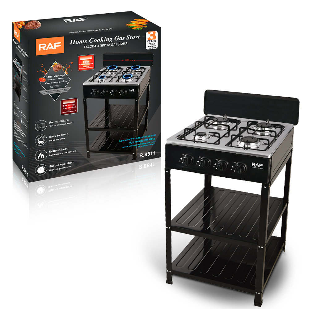 RAF cross-border Europeanized stove for export to Europe and America, vertical gas stove, split type with tripod, four-hole countertop, simple Application Scenario