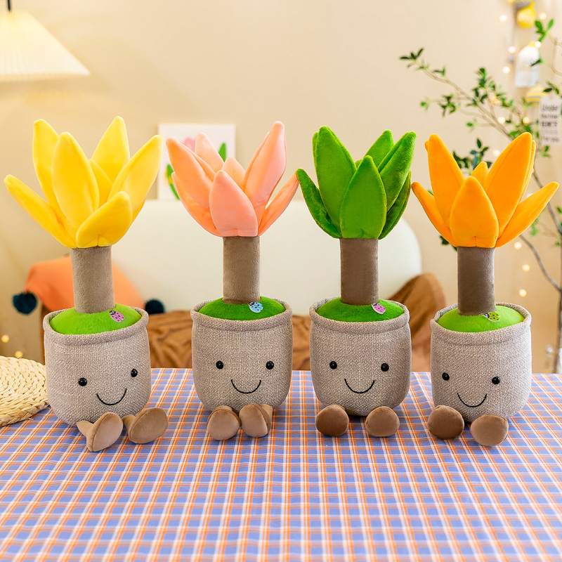 New realistic succulent potted plant plush toys, cactus potted plant dolls, claw machine, cute plant plush dolls Specification drawing