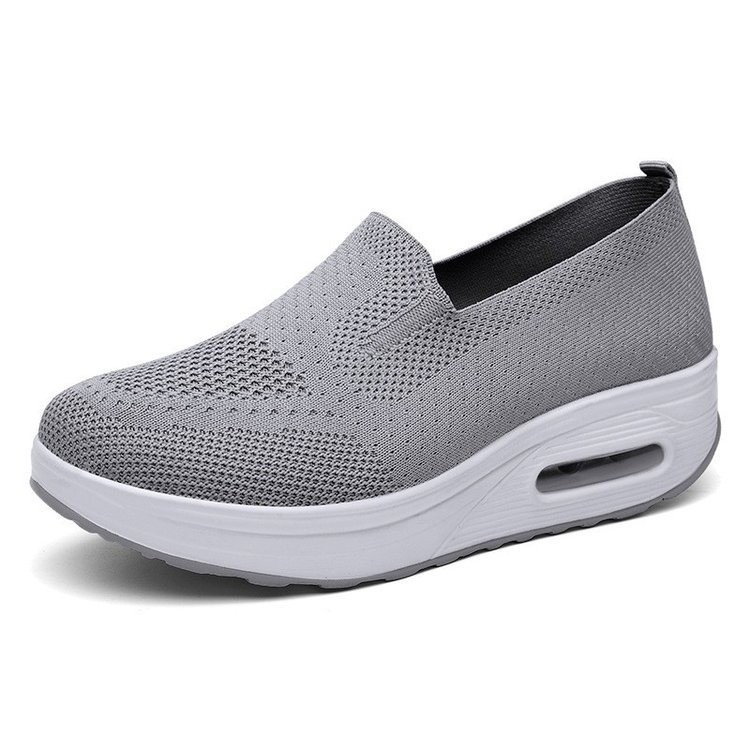 A new style of breathable mesh casual women's shoes with thick soles, height-increasing air cushion sports rocking shoes for lazy people Specification drawing