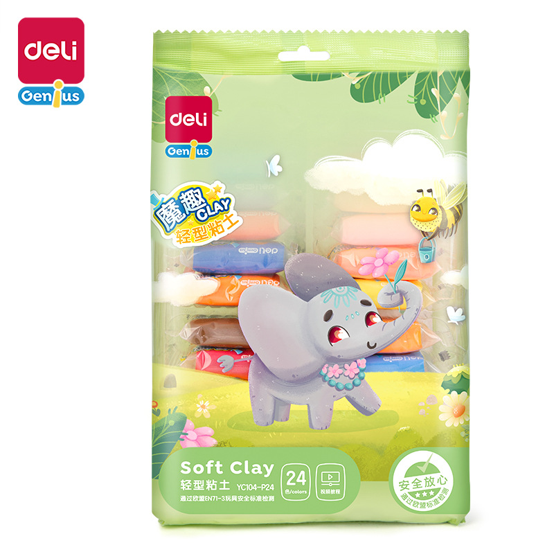 Deli ultra-light clay bag wholesale complete set of mold plasticine, light clay toys, children's handmade colored clay set Item Picture