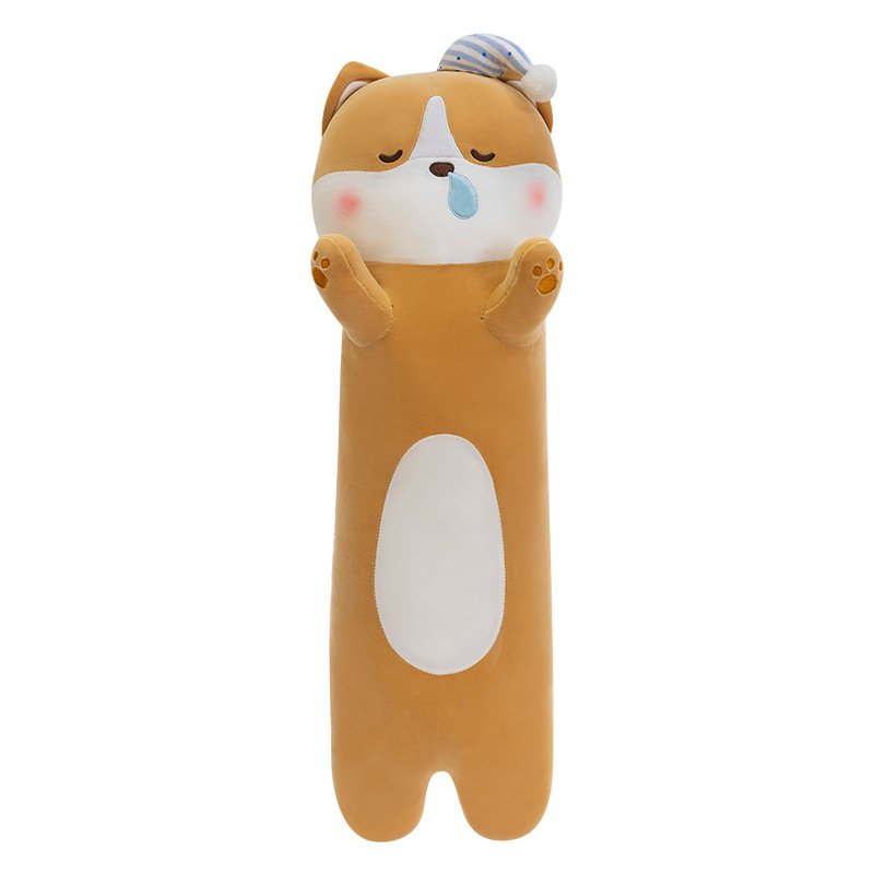 New hat Shiba Inu, Papa Dog plush toy pillow, village dog doll, long strip doll, Corgi living room pillow Item Picture