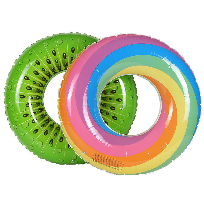 Adult rainbow swimming rings, colored swimming rings, PVC water underarm life buoys, inflatable swimming rings wholesale, thickened details Picture