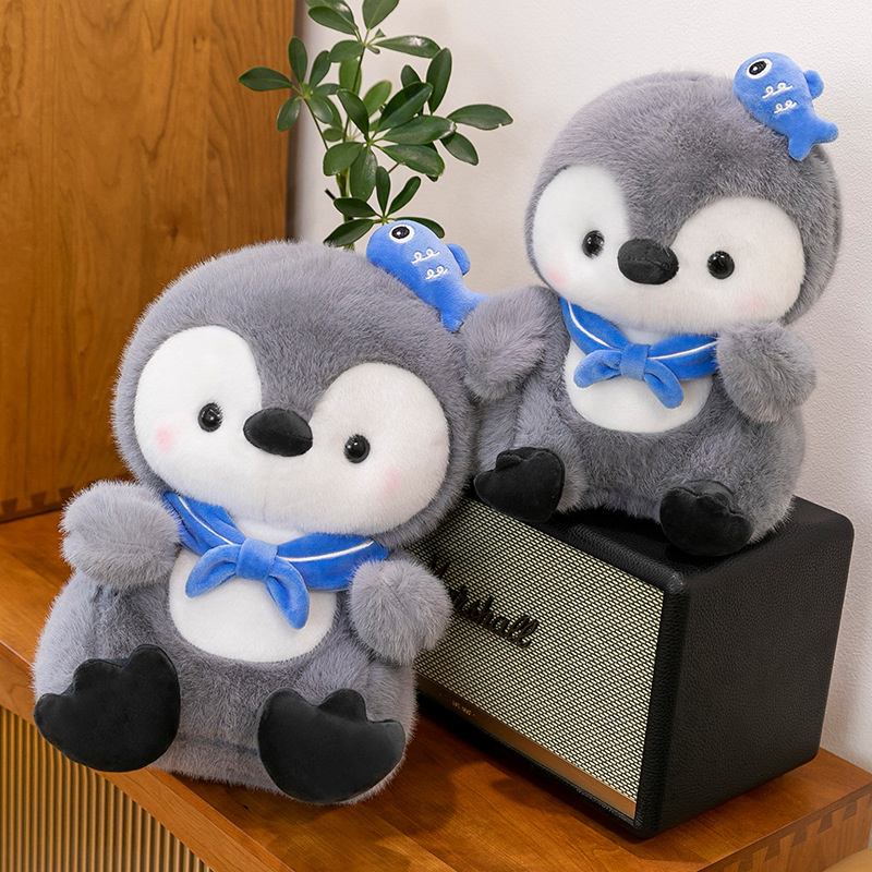 Wholesale of cute and soft penguin dolls, plush toys, aquarium ornaments, souvenirs, children's soothing dolls and dolls details Picture