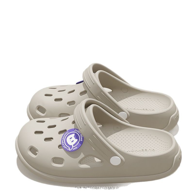 Women's Crocs for summer wear 2025 new style couple beach beach thick-soled anti-slip flip-top semi-cool slippers for men 100 Item Picture