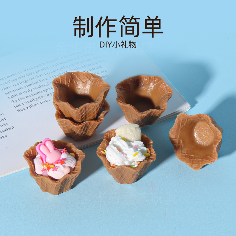 Large simulated ice cream tray, diy food and play container, cream glue, handmade accessories, children's house play toys Application Scenario