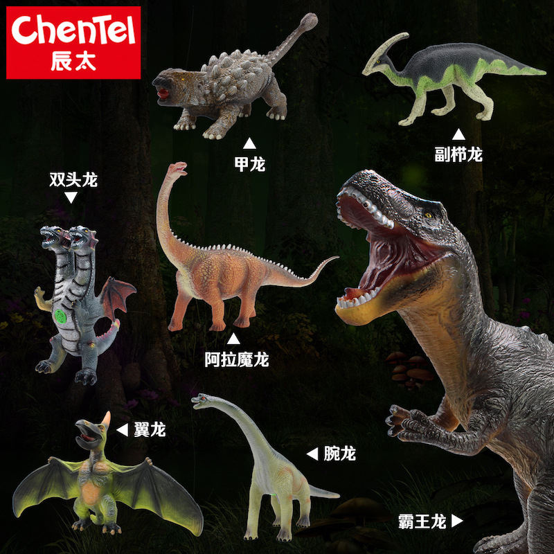 Cross-border solid simulation dinosaur model toys, large Tyrannosaurus rex and Triceratops, boy birthday toy gifts Item Picture