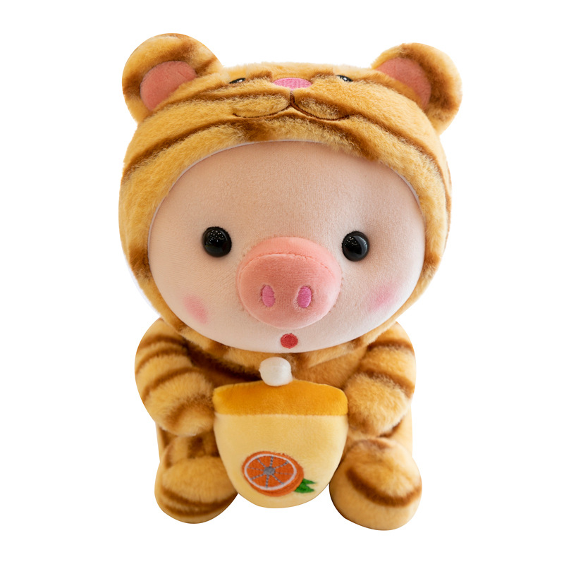 Cartoon animals transformed into milk tea pigs, plush toys, cross-border new products, little frog dolls, claw machines, and stuffed toys Item Picture