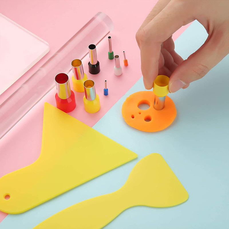 A 27-piece set of cross-border clay sculpture tools, including soft clay figurines, round DIY clay compactors, scrapers, and auxiliary tools for pottery clay Specification drawing