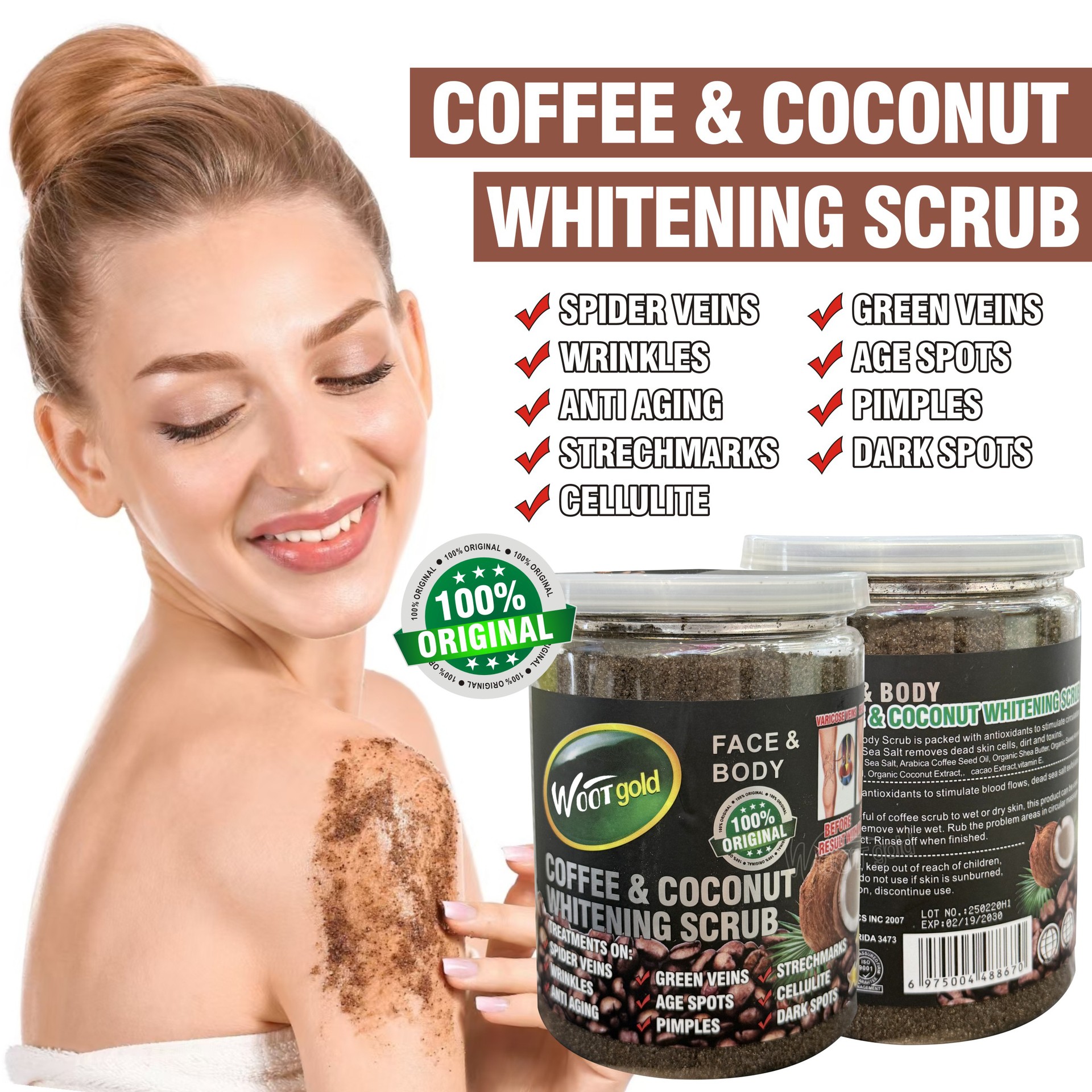 Cross-border can coffee bath salt 500g scrub salt full-body bath exfoliation and chicken skin removal bath salt Specification drawing
