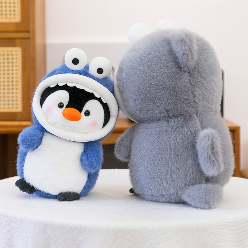 A new cross-border shark and penguin plush toy, a children's soothing doll, and a penguin doll gift for girls Specification drawing