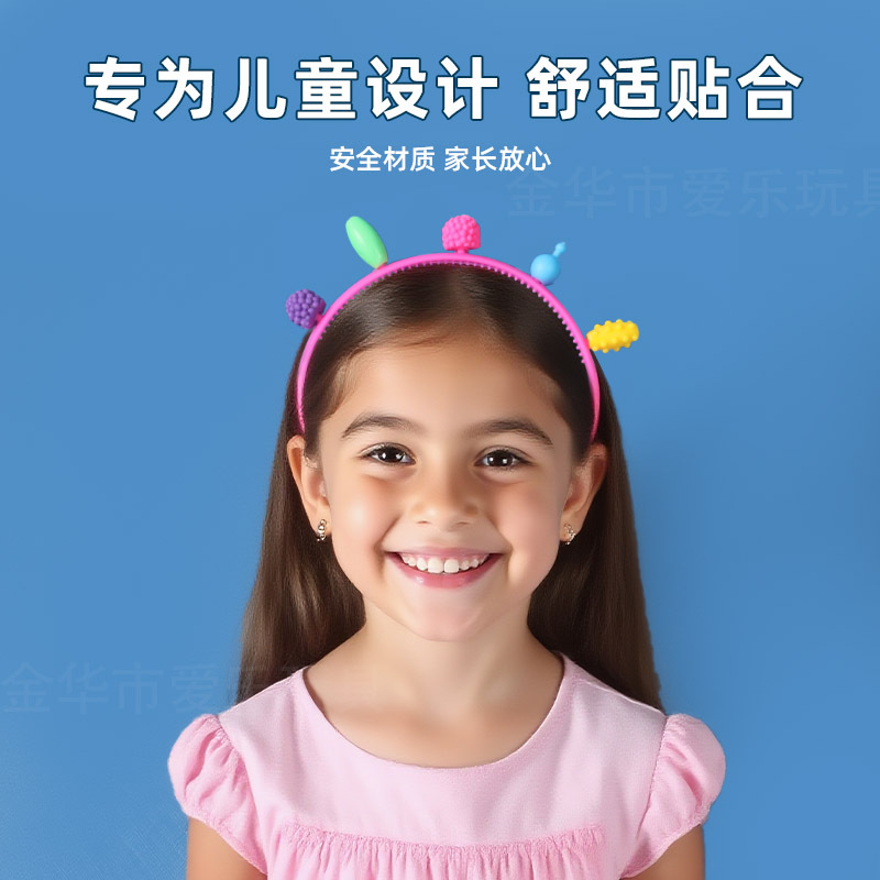 Wholesale of versatile cordless beaded hairpins, DIY toy accessories, children's handcrafted beaded headbands details Picture