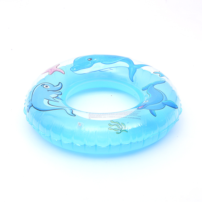 New PVC inflatable swimming ring, cartoon pattern inflatable toy, children's swimming lifebuoy, sports swimming toy Specification drawing