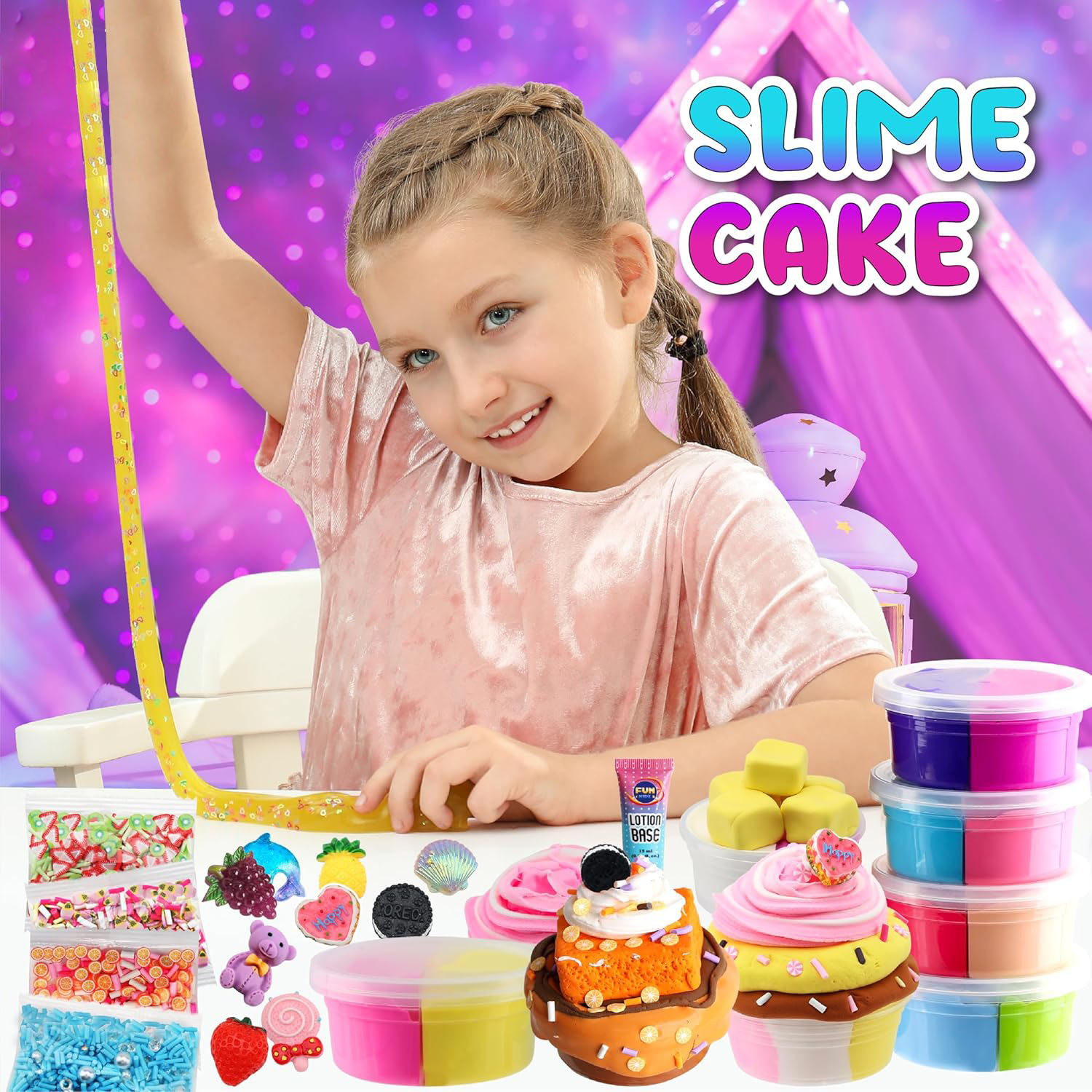 Cross-border DIY Slime cotton puffle glue toy clay set, Amazon factory wholesale Slime kit details Picture