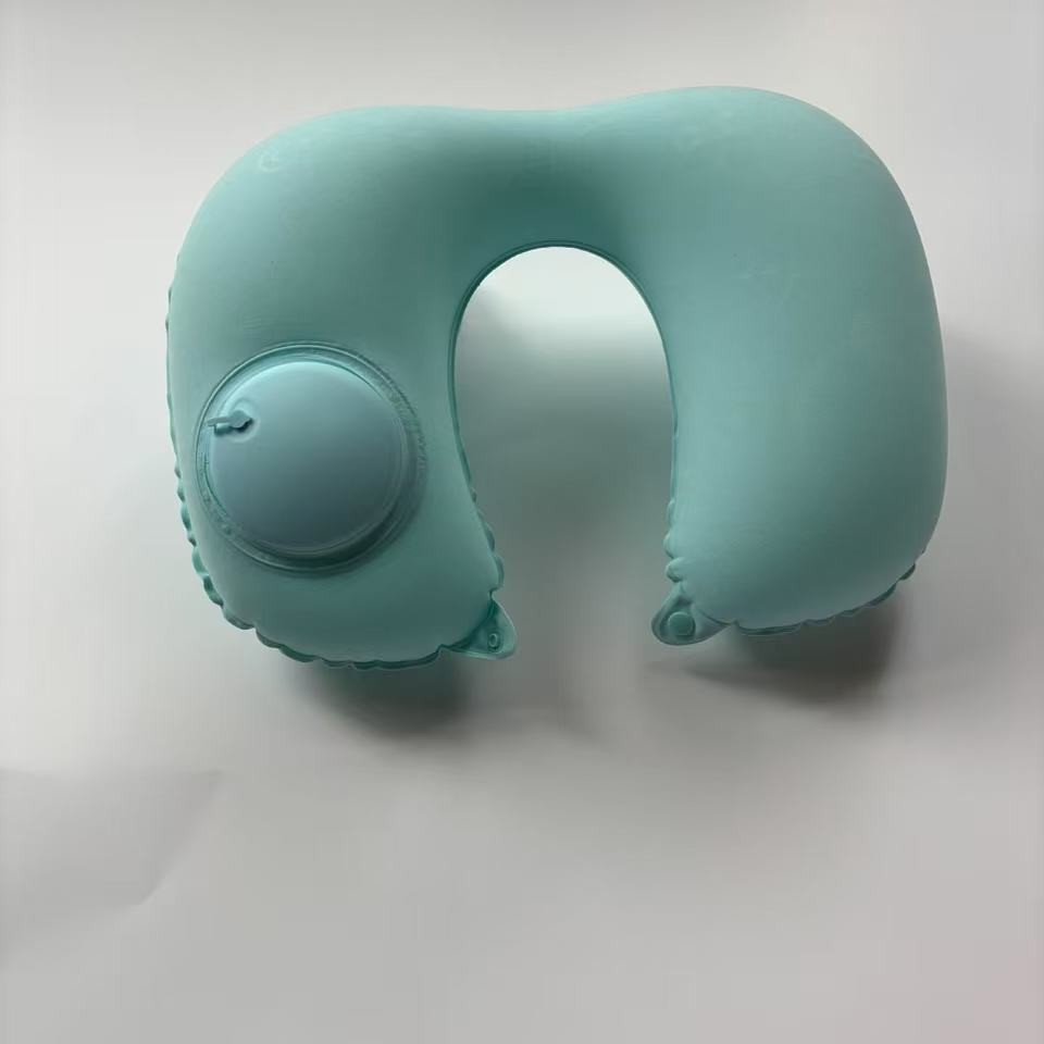 Inflatable U-shaped pillow, press automatic inflation portable travel neck support pillow, airplane pillow, three treasures for outdoor travel inflatable pillow Application Scenario
