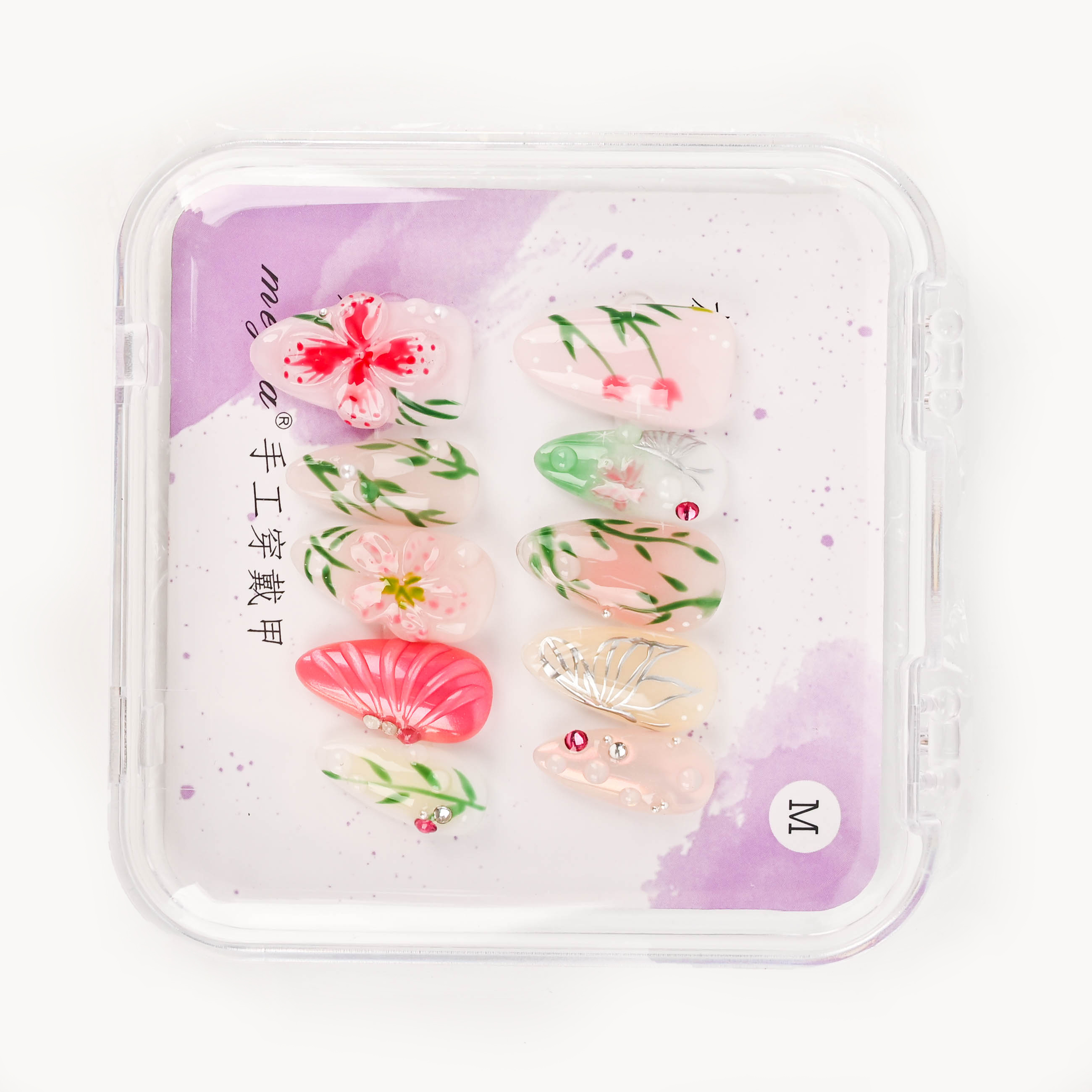 免烤凝胶美甲贴渐变纯手工指甲贴纸跨境免烤灯UV凝胶美甲贴