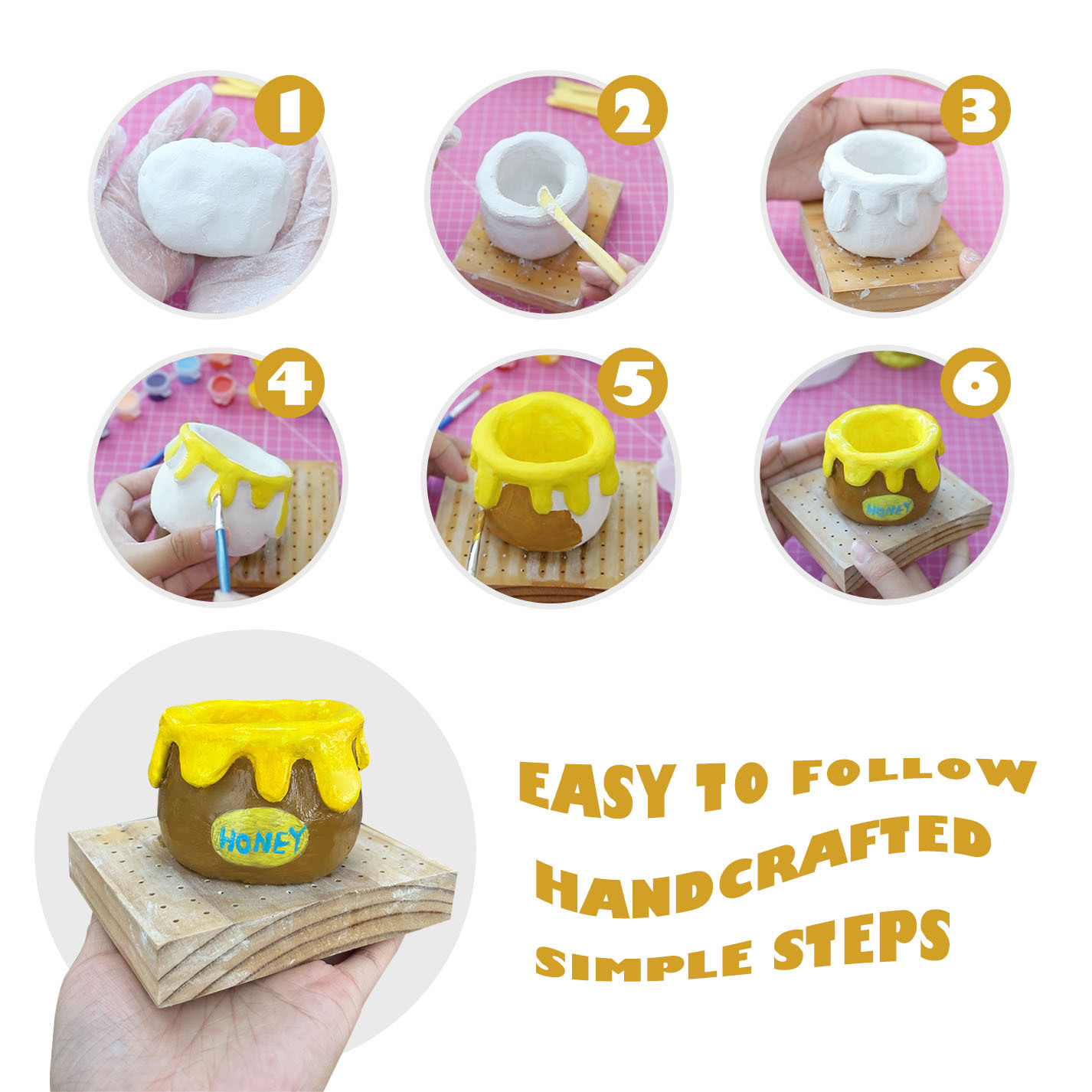 Wholesale of cross-border stone plastic clay, no-baking air-drying clay, DIY children's handcrafted clay sculpture tools, color box sets Application Scenario