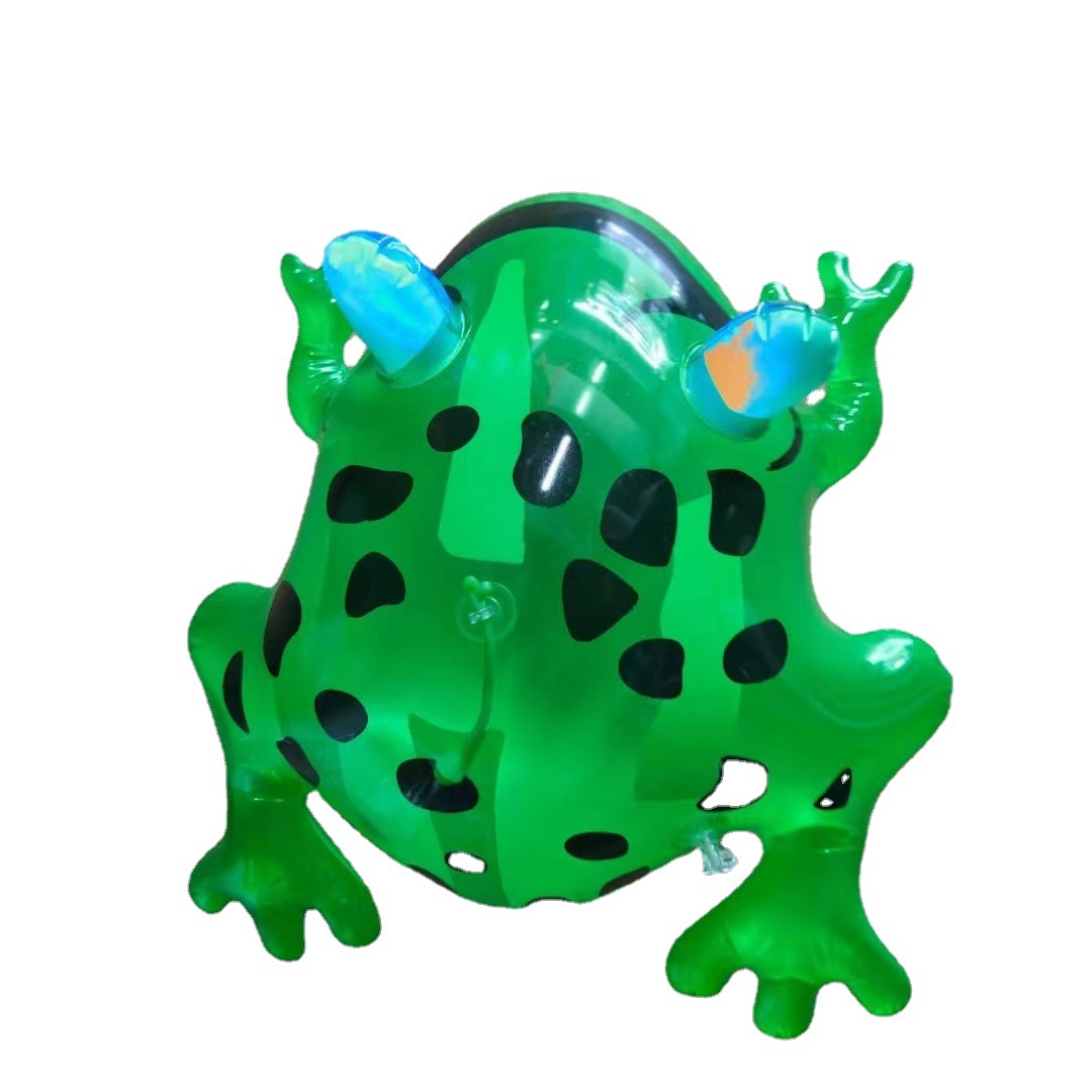 Wholesale PVC light-emitting inflatable toys, popular frog children's toys, large elastic frog balloons for night markets Item Picture