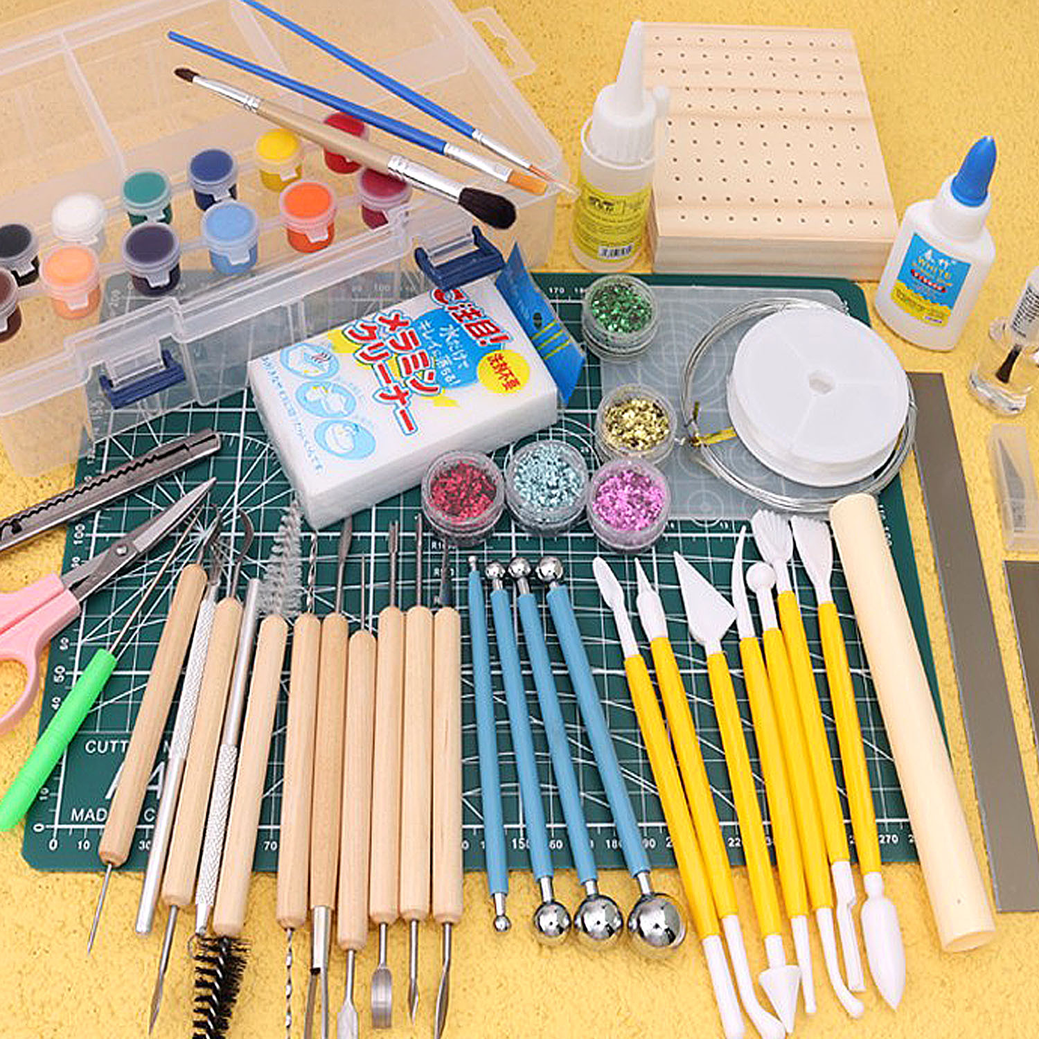 Cross-border clay diy tool set, stone plastic clay figurine materials, handcrafted complete set of soft clay carving knives Specification drawing