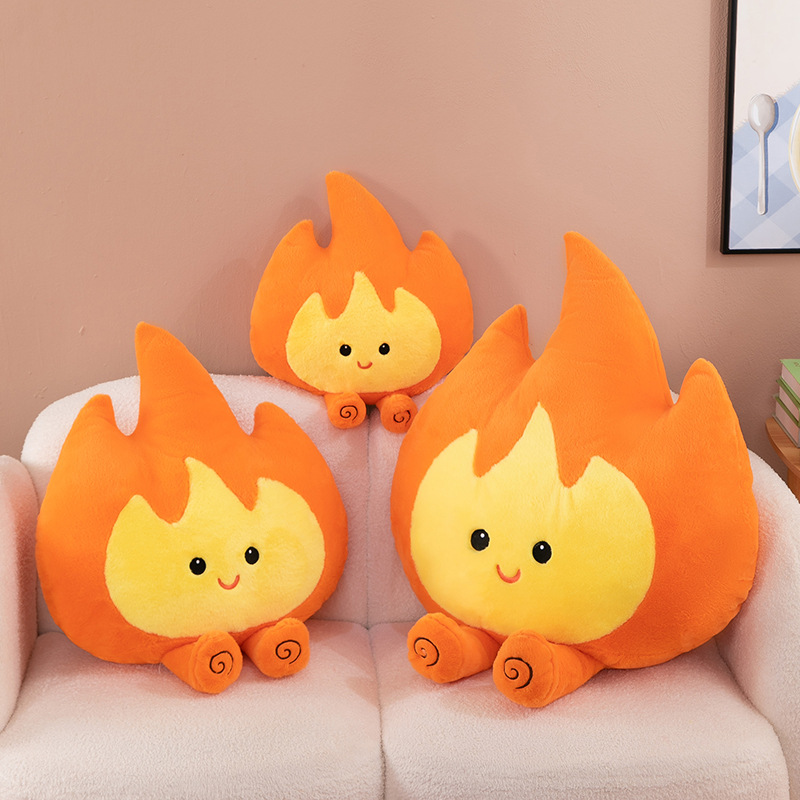 Douyin's same style small flame plush toy, creative flame pillow, funny flame waist cushion, company event props details Picture