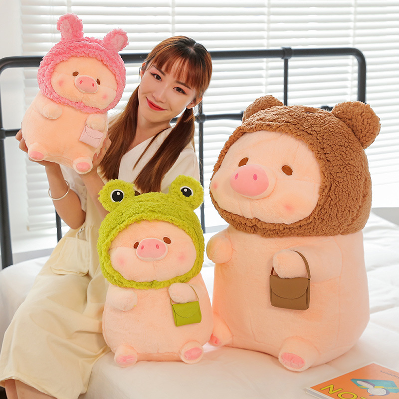 Transform into Lulu Pig - a trendy, cute girl toy and creative plush children's doll for cross-border wholesale Specification drawing