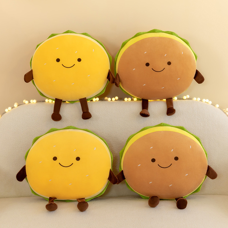 Cross-border simulation hamburger cushions, plush toys, dolls, cloth dolls, foreign trade cushions, seat cushions, gifts and presents full figure