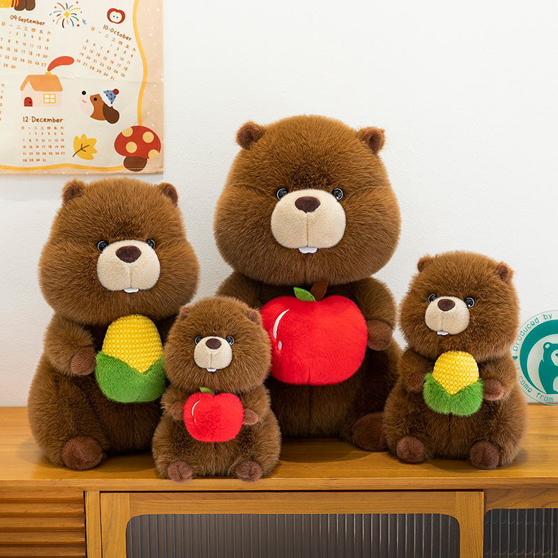 New cute corn-hugging foodie Groundhog plush toy, a cute groundhog sleeping doll gift details Picture