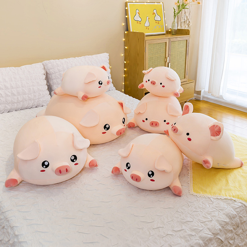 New shy pig plush toys, cute pig throw pillows, children's dolls, boys' and girls' gift pillows wholesale details Picture