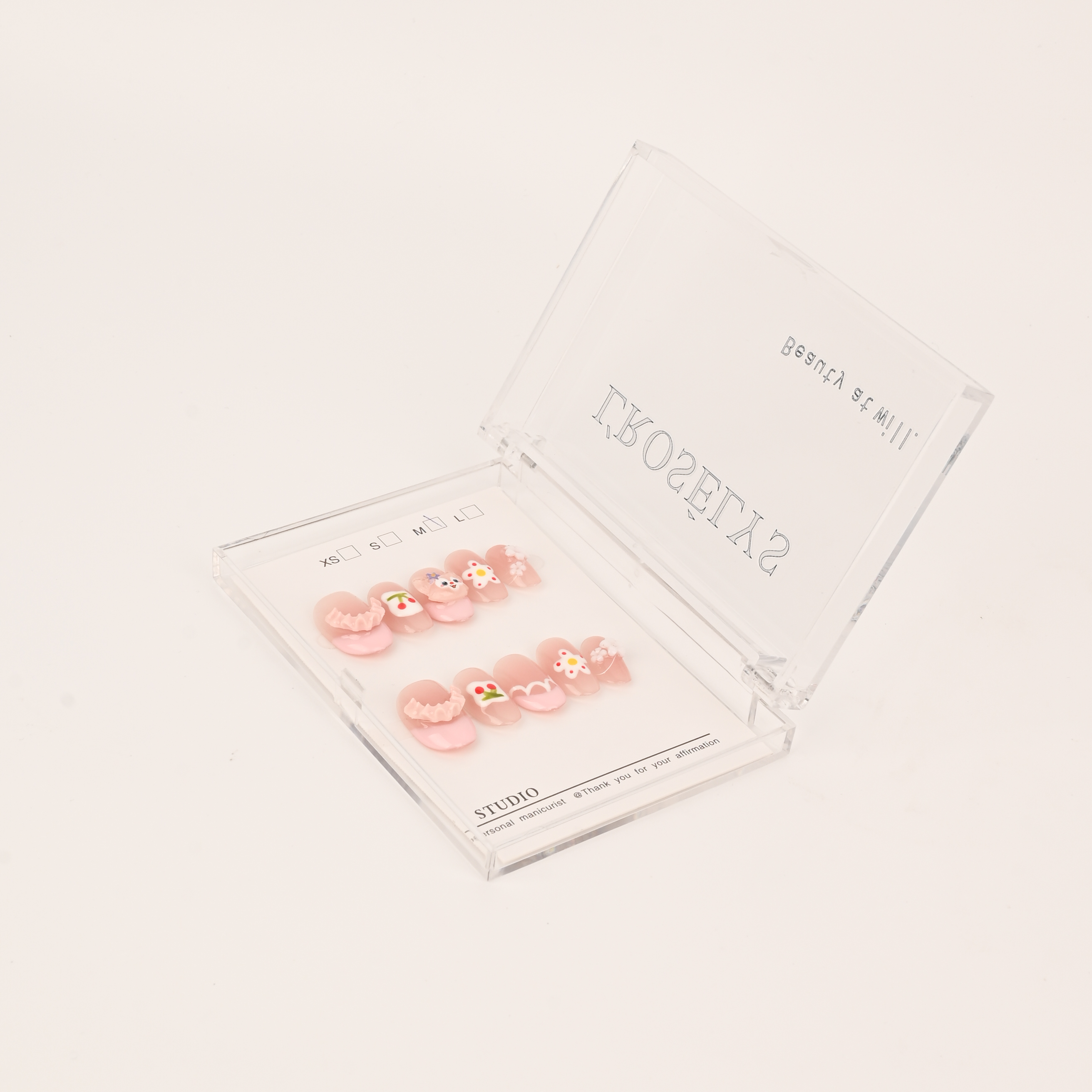 爆款甜美蕾丝蝴蝶结穿戴甲甲片温柔气质美甲可爱少女心美甲成品图