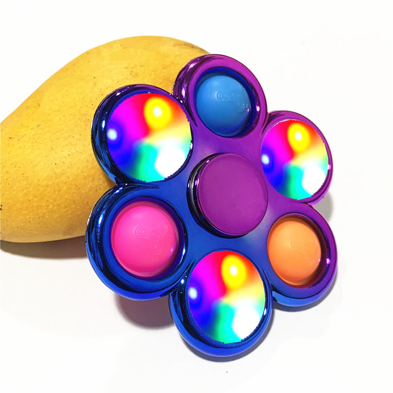 Cross-border exclusive Bubblele luminous fidget Spinner POP Night Light Stress-relieving LED Light style fidget Spinner toy gift Application Scenario