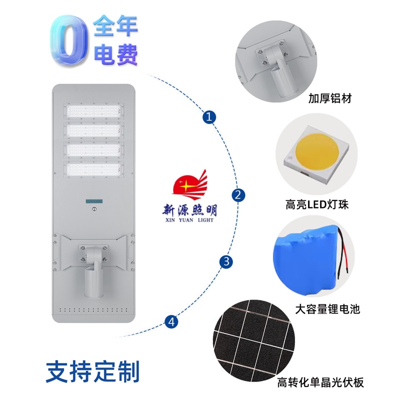 户外防水模组路灯铝材小区道路照明一体化太阳能路灯厂家细节图