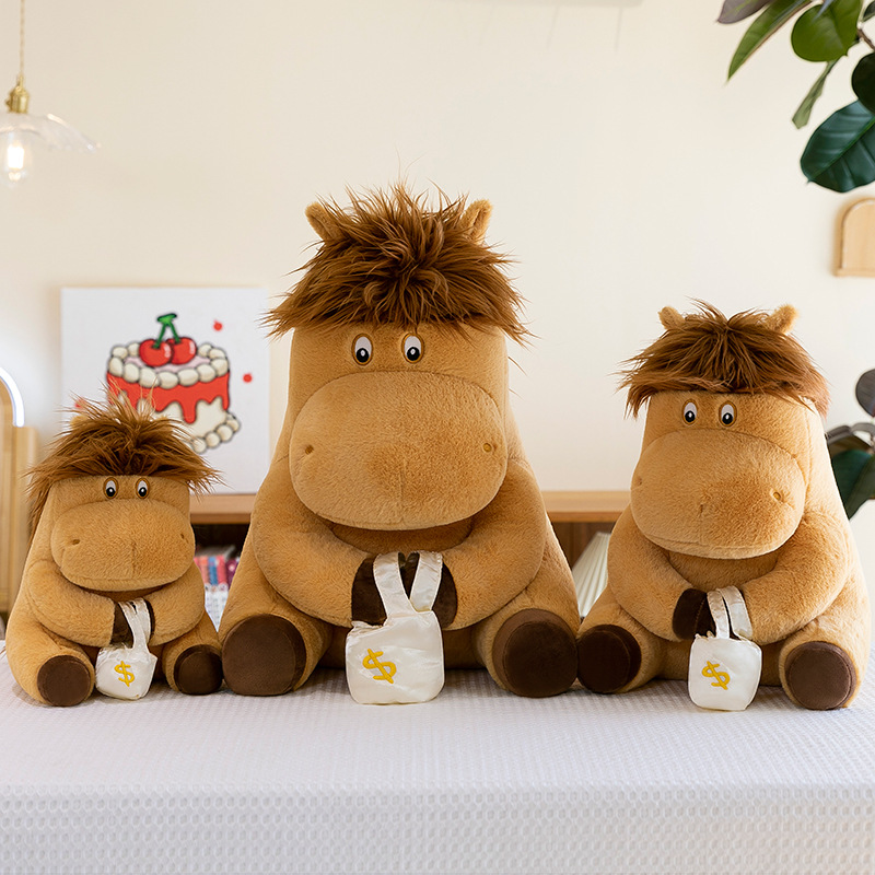 Cross-border cute and naive working horse style plush toy creative birthday gift Valentine's Day doll exchange gift full figure